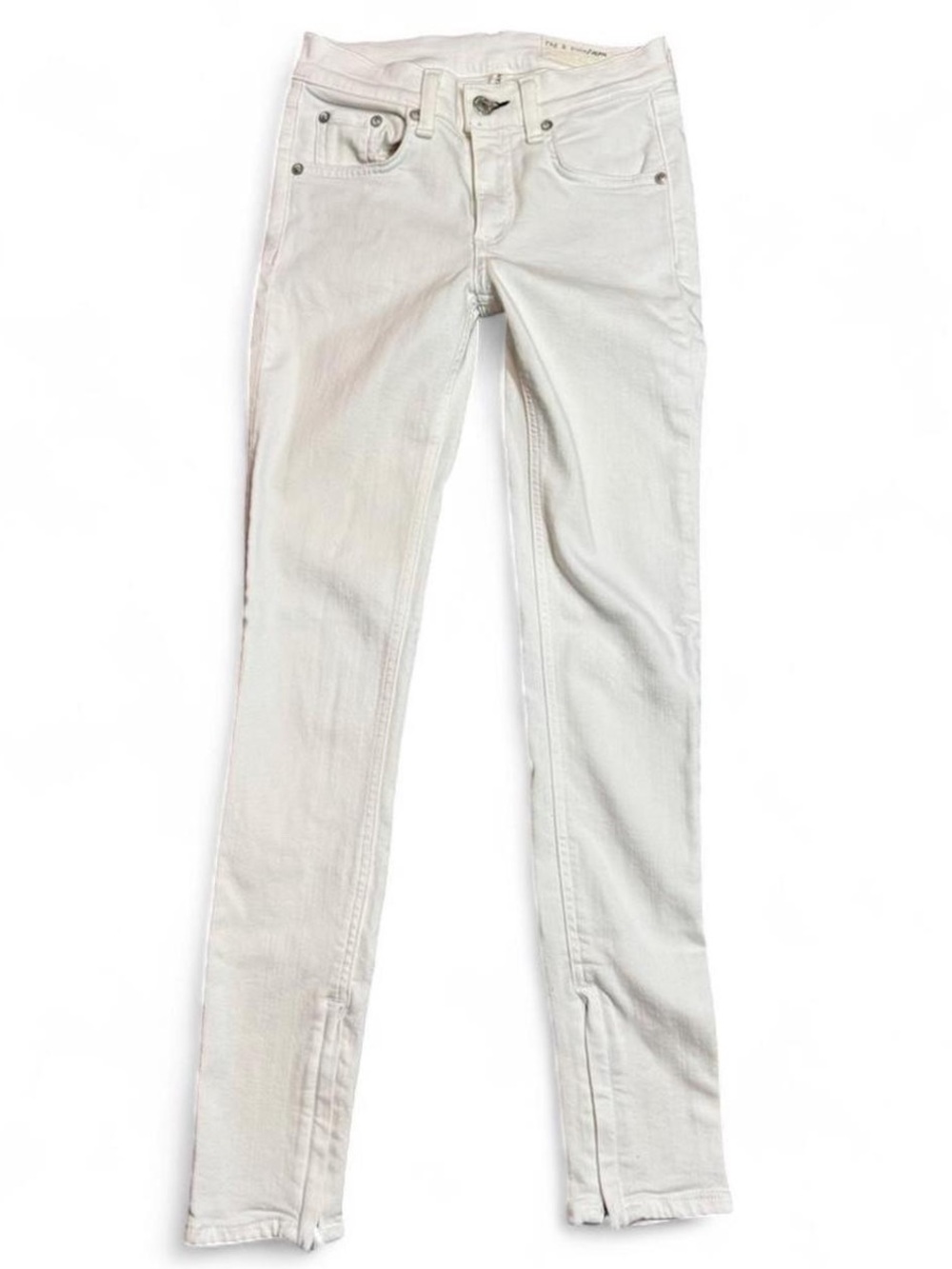 Vintage Y2K  low rise  Rag & Bone white ankle zipper jeans with stretch s 23